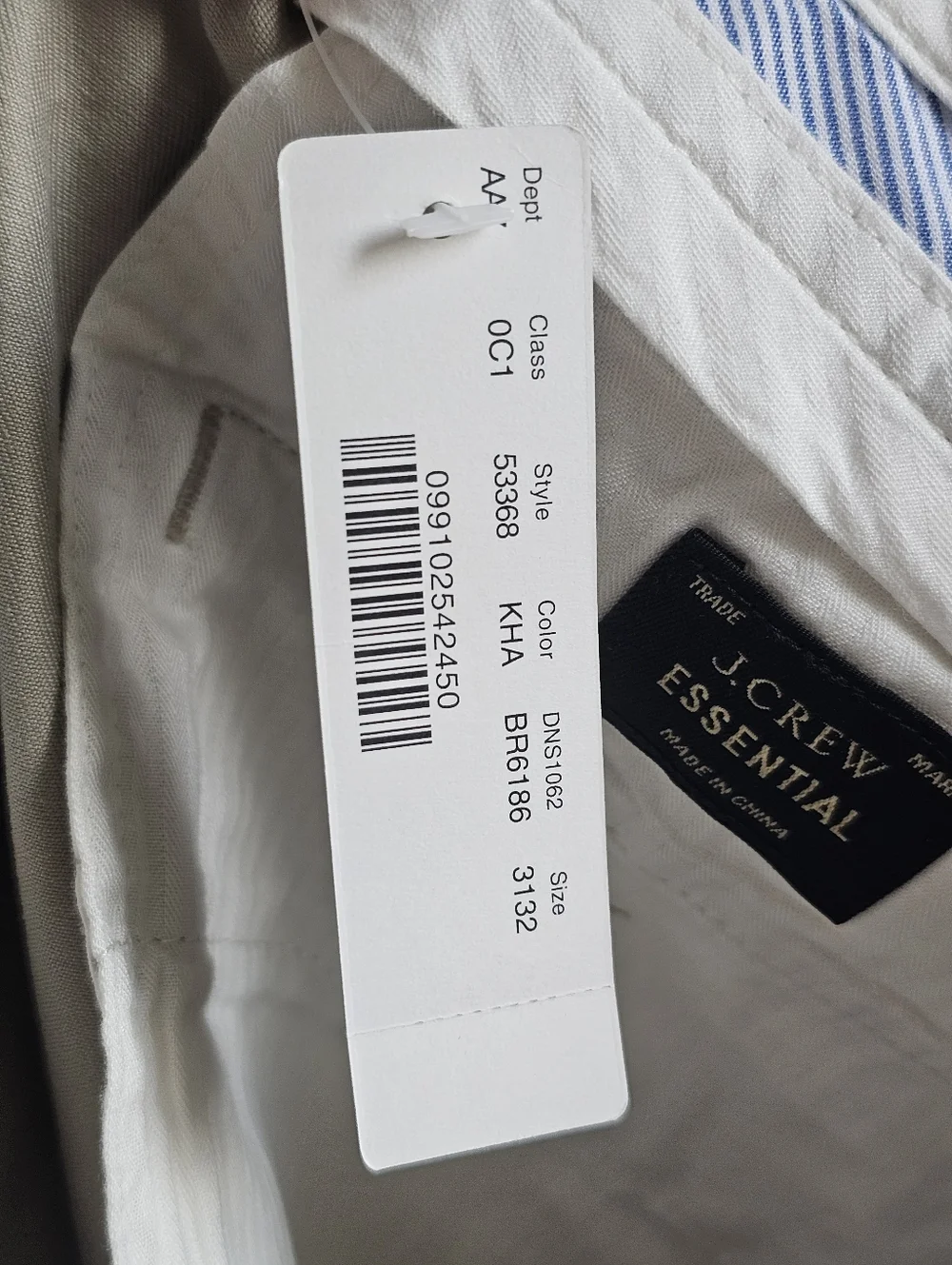 J.Crew Essential 484 Slim Fit Khaki Chino Pants Men 32x31 Cotton NWT Khaki Beige